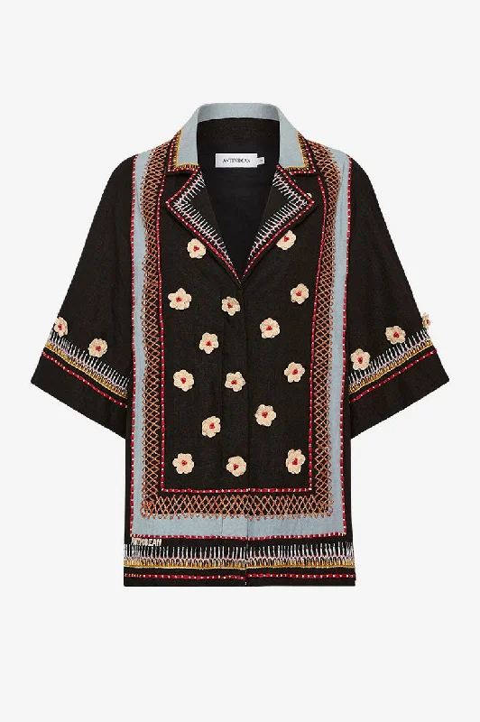 Deal Alert Antipodean Poppy V-Neck Shirt - Black