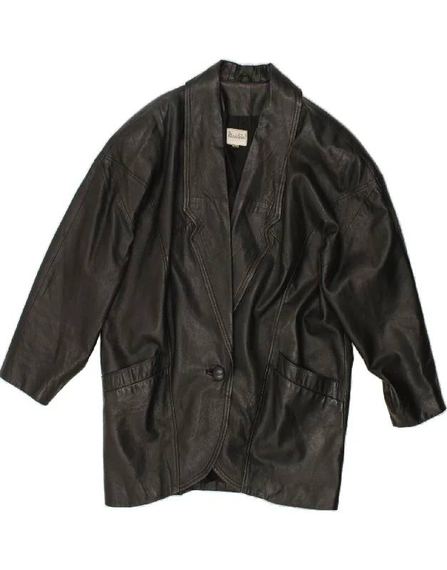 Incredible Offers MADELEINE Womens Leather Coat EU 40/42 Medium Black Leather