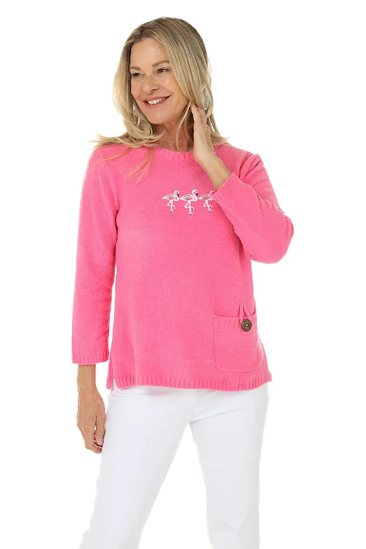 Exclusive Offer Chenille Flamingo Sweater