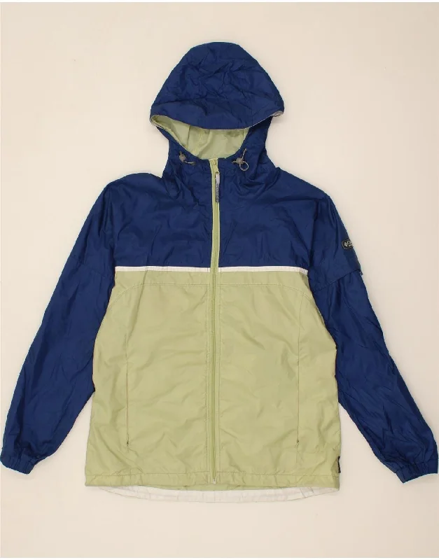 Lowest Price COLUMBIA Womens Hooded Windbreaker Jacket UK 14 Medium Blue Colourblock Lowest Price COLUMBIA Womens Hooded Windbreaker Jacket UK 14 Medium Blue Colourblock