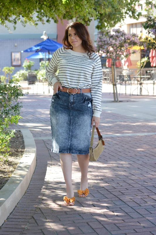Now Available Abigail Striped Light Knit Top