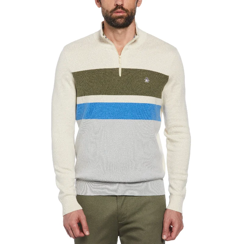 Chest Stripe 1/4 Zip Sweater