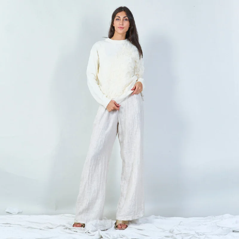 Last Chance Ruffle embellished knit sweater wholesale