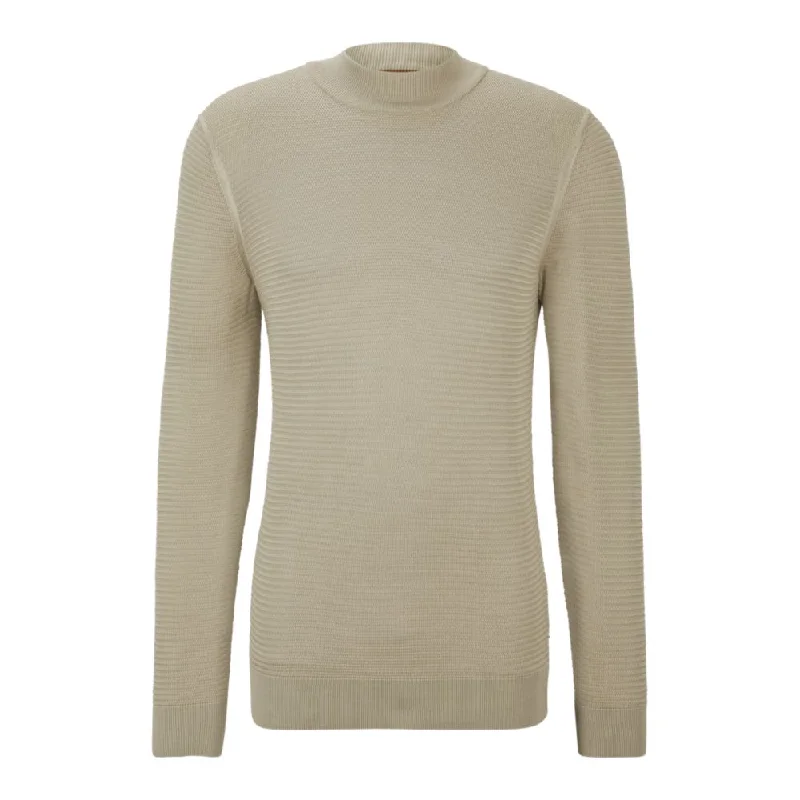 Mock-neck sweater in knitted silk