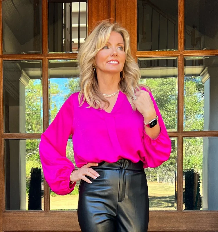 Bonus Savings Lucy Satin Blouse | Pink
