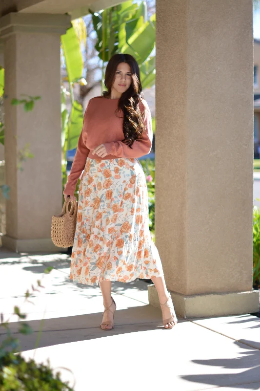 Markdown Sale Alondra Terra Cotta Knit Top