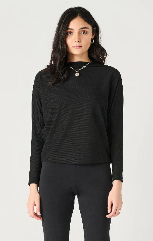 Seasonal Clearance Mock Neck Ribbed Top