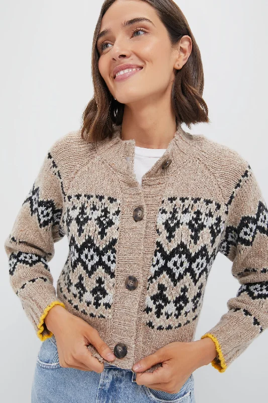Limited Time Offer Taupe Damas Cardigan