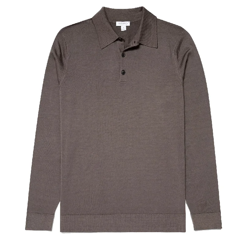 Sunspel Extra-Fine Merino Polo Shirt Cedar