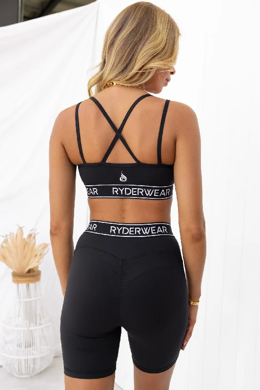 Weekend Savings Galore Level Up V-Neck Sports Bra - Black