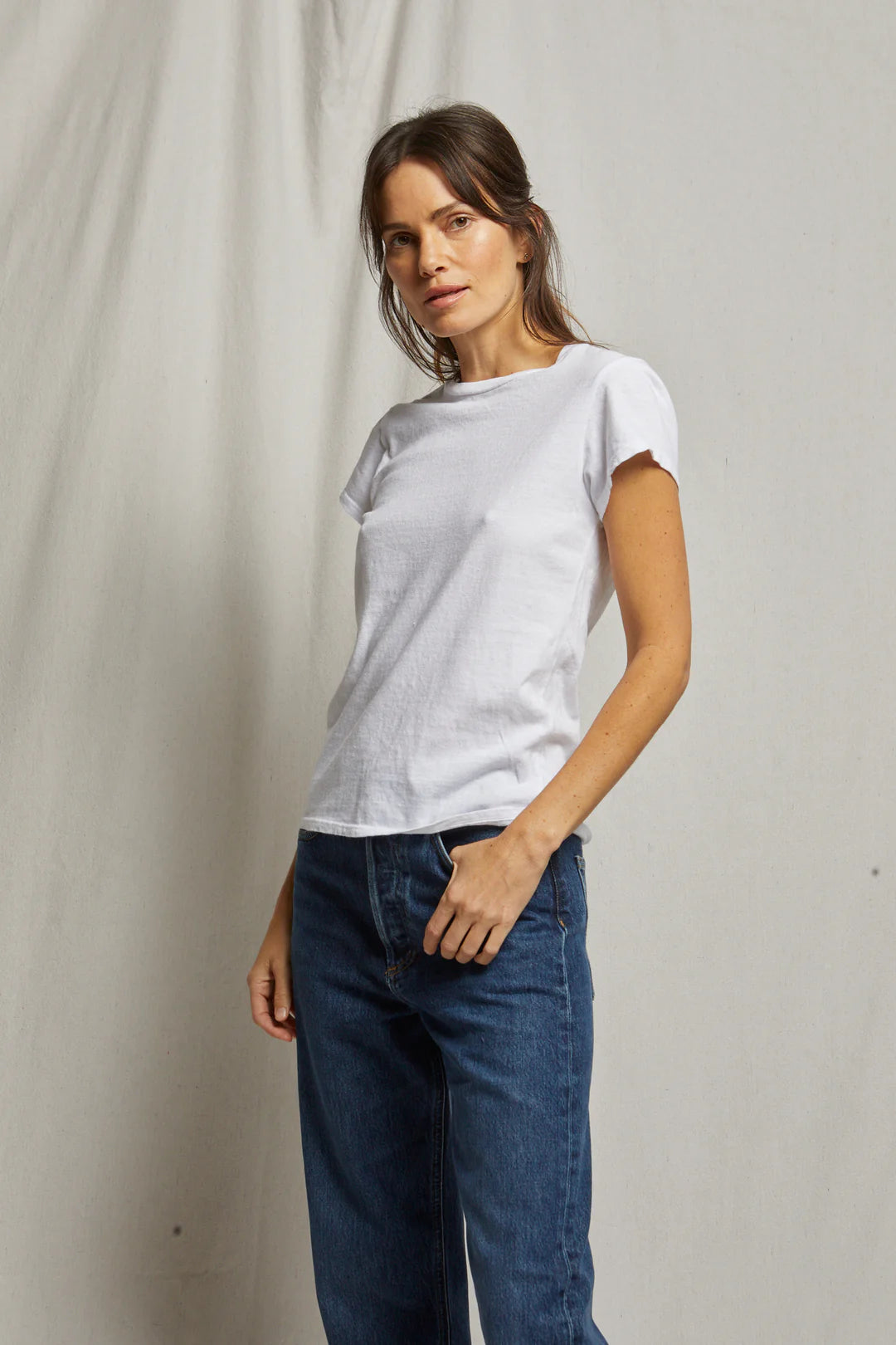 Limited Time Offer Perfect White Tee - Sheryl Recycled Baby Tee (white)
