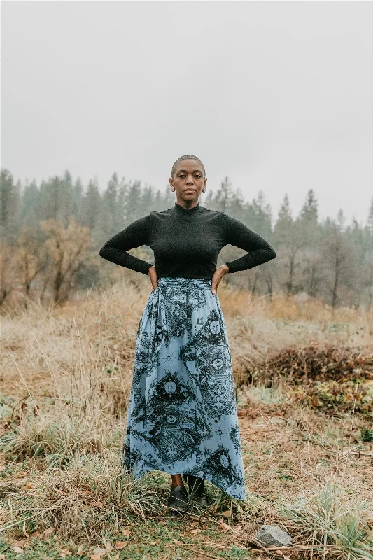 Hot Deal Maxi Wrap Skirt in Earth Worship