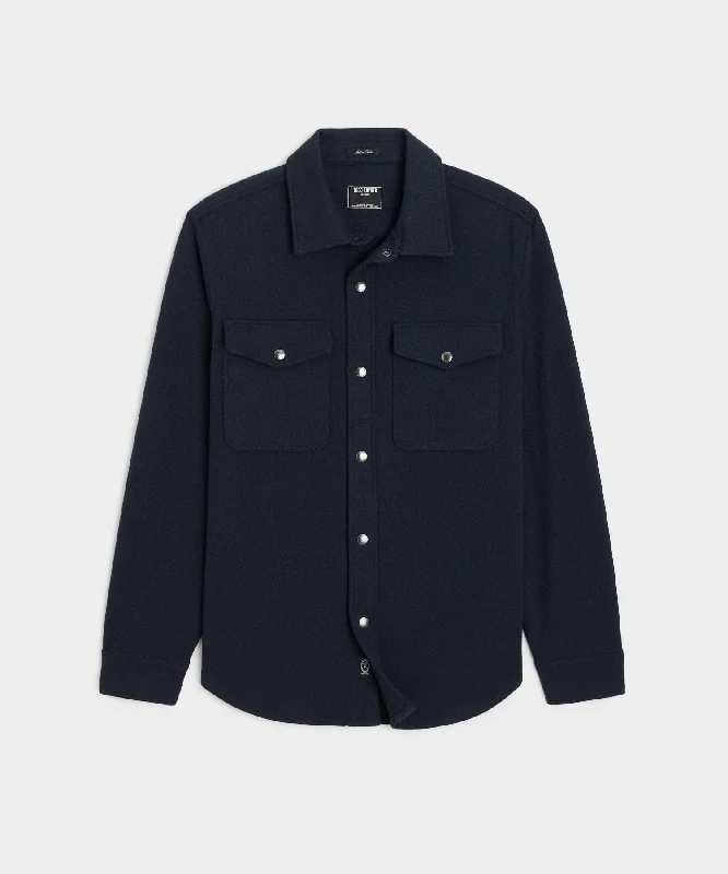 Knit Military Shirt in Navy