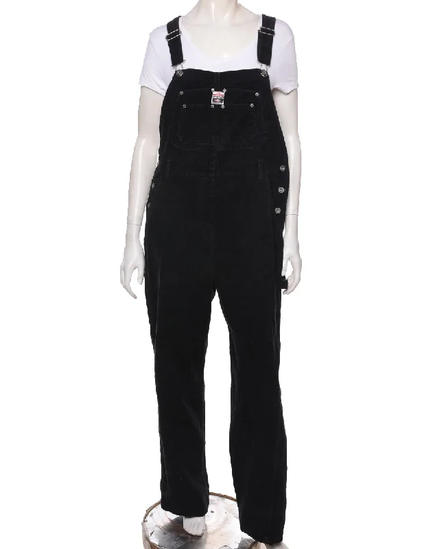 No Excuses Black 1990s Corduroy Dungarees - W36 L30