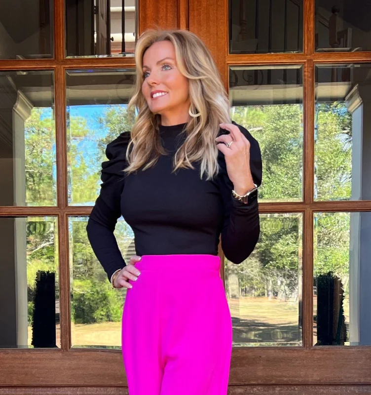 Weekend Offers That Amaze Wren Puff Sleeve Bodysuit | Black