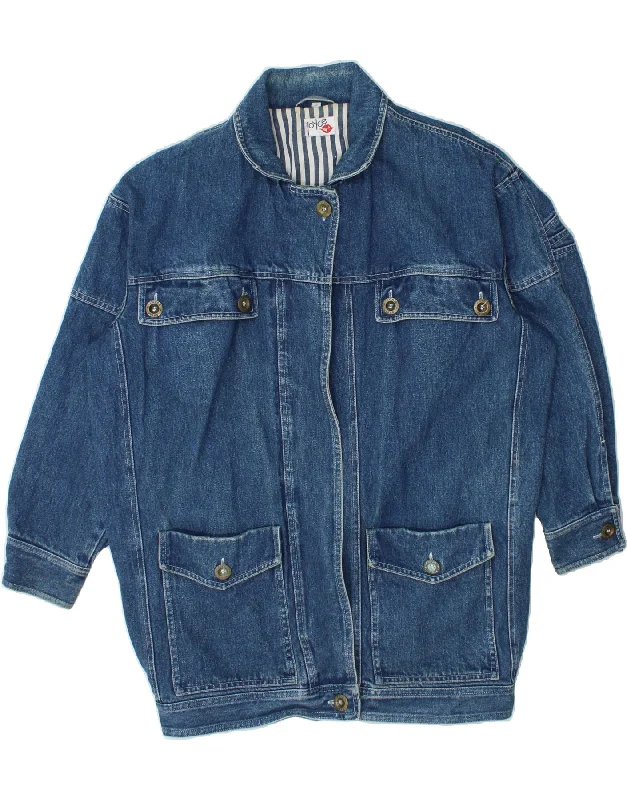 Super Sale JOYCE Womens Oversized Denim Coat UK 10 Small Blue