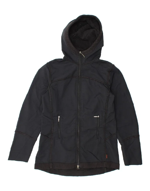 Super Savings COLUMBIA Womens Hooded Windbreaker Jacket UK 10 Small Navy Blue Nylon