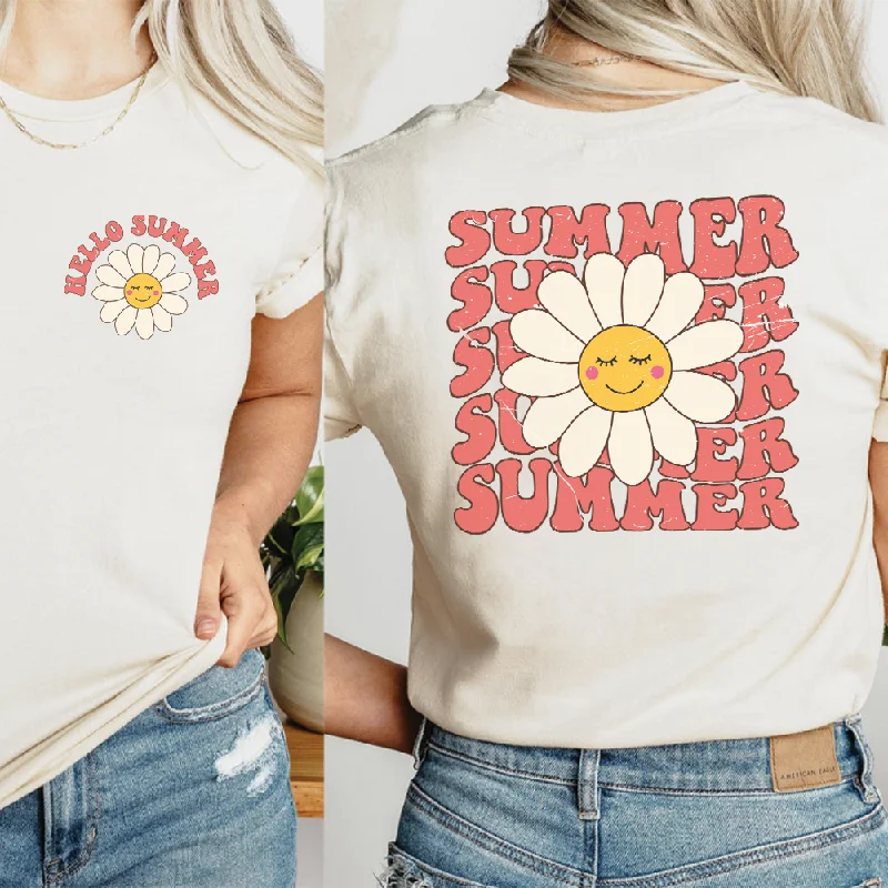 Limited Time Offer Hello Summer Front & Back Graphic Women's T-shirt