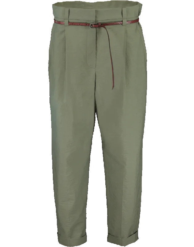 Weekend Bargains Galore Monili Belted Cotton Paper Bag Pant