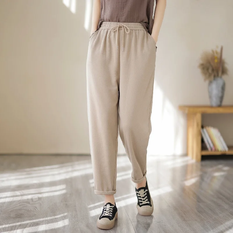 Price Buster Spring Casual Cotton Knitted Solid Sweat Pants