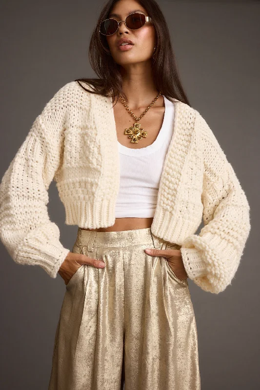Now or Never Rowan Cream Cable Knit Cardigan