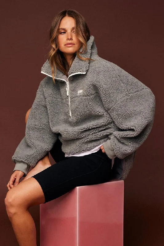 Exclusive Offers Celeste Cloud Sherpa Pull Over Sweatshirt