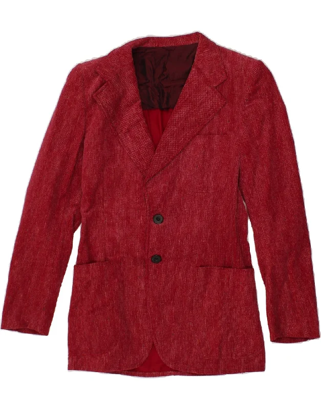 Deal Alert VINTAGE Womens Longline 2 Button Blazer Jacket IT 48 XL Burgundy