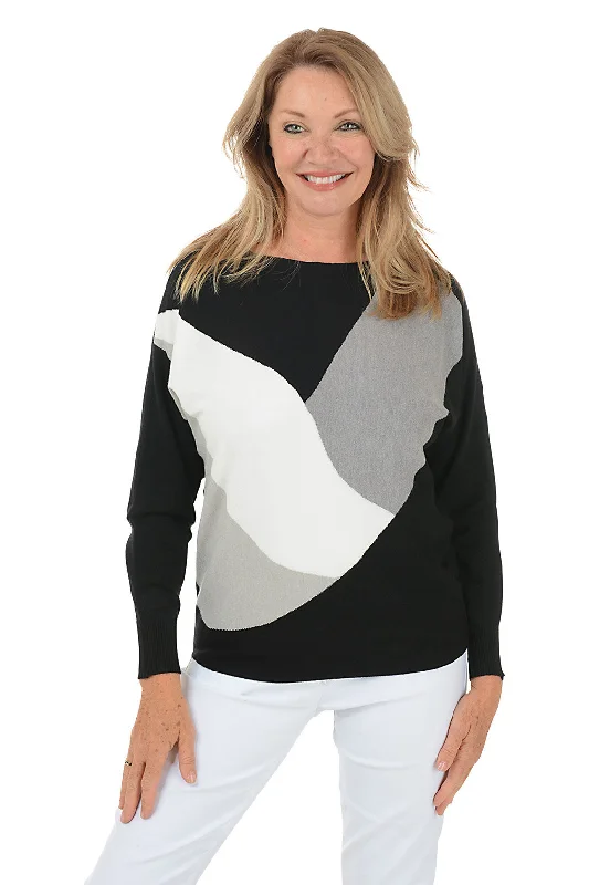 Weekend Savings Sensation Wheat Angled Colorblock Dolman Sleeve Sweater
