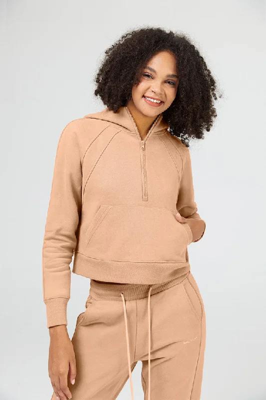 Weekend Specials to Delight Half Zip Cropped Hoodie
