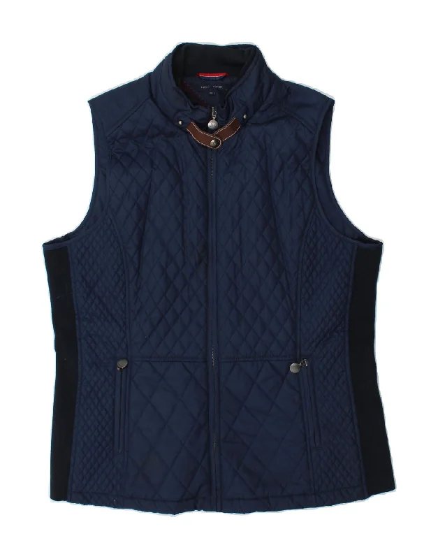 Huge Savings TOMMY HILFIGER Womens Quilted Gilet UK 20 2XL Navy Blue Polyester