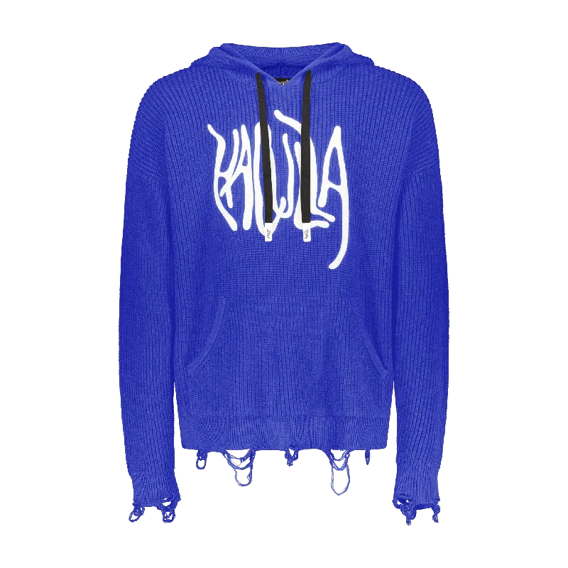 DISTRESSED HACULLA KNITTED SWEATER HOODIE