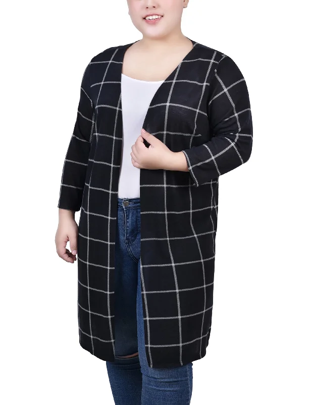 Shop Now Plus Size 3/4 Sleeve Knit Cardigan