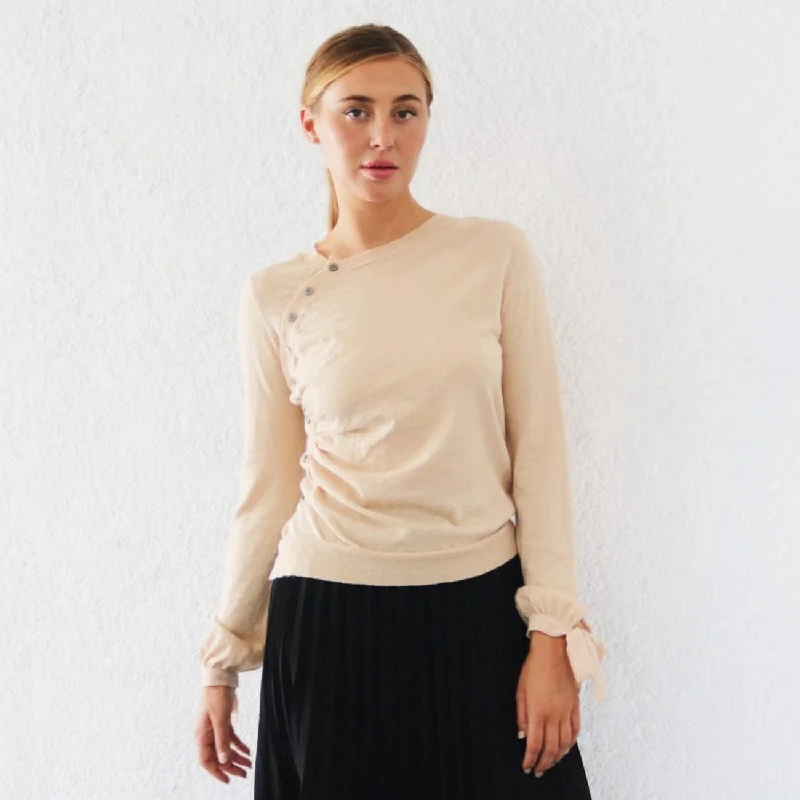 Weekend Savings Fiesta Abby Tie Wrist Sweater | Soft Pink  [Final Sale]