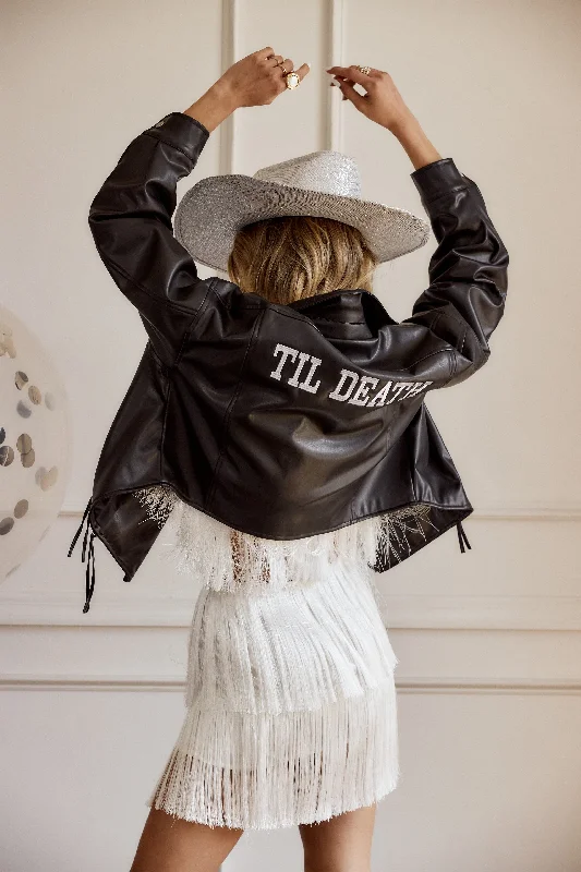 Limited Availability 'Til Death Black Vegan Leather Jacket
