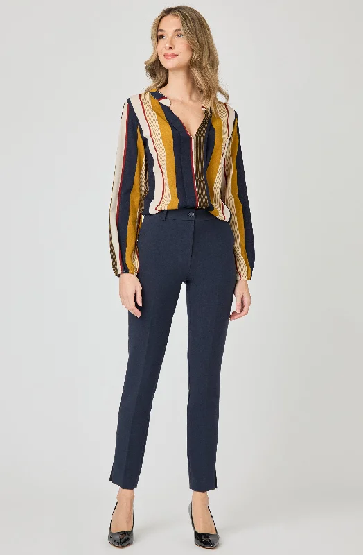 Shop and Save Satin Striped Blouse
