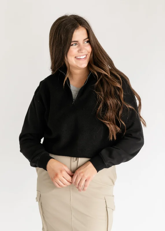 Discount Mania Fleece Half Zip Pullover Sweatshirt - FINAL SALE