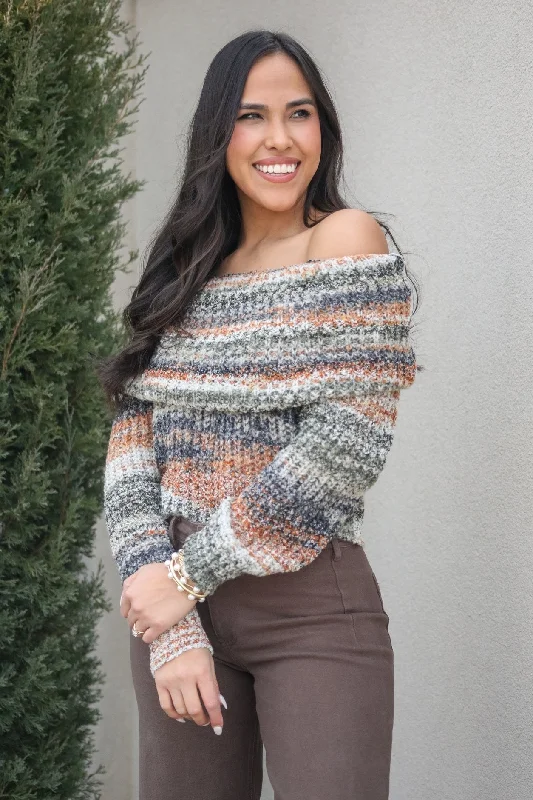 Price Blitz In This Case Multicolor Off Shoulder Sweater