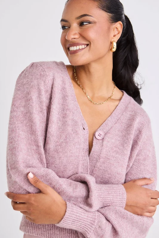 Price Rollback Spirited Pink Fusion Balloon Sleeve Cropped Cardigan