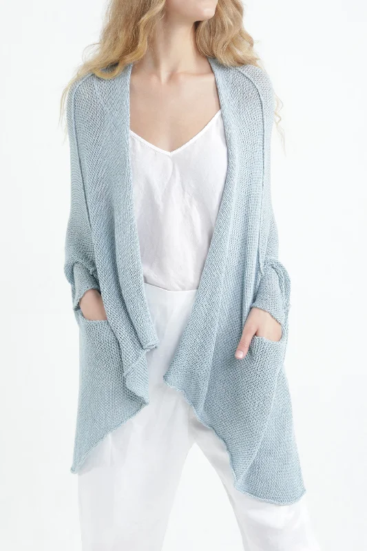 Weekend Shopping Bliss Aqua Oversize T Light Sweater with Pockets