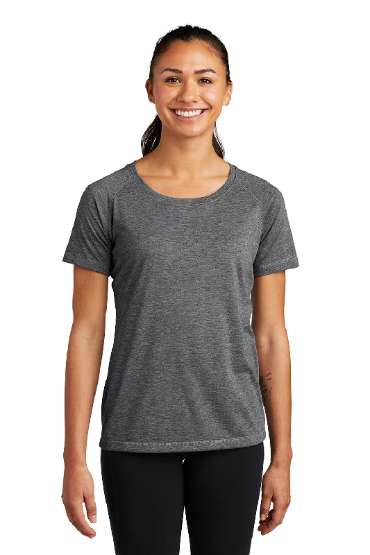 Exclusive Savings Sport-Tek Womens Moisture Wicking Short Sleeve Scoop Neck T-Shirt - Heather Dark Grey