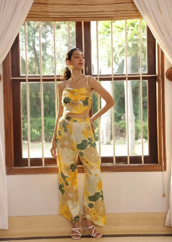 Flash Sale Calla Pants- Mosaic Yellow Print