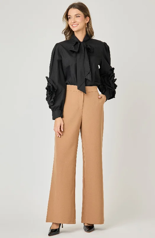 Weekend Discounts to Celebrate Blouse with 3D Flower Sleeve