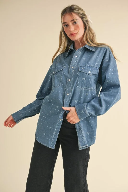 Price Blitz Denim Bow Top