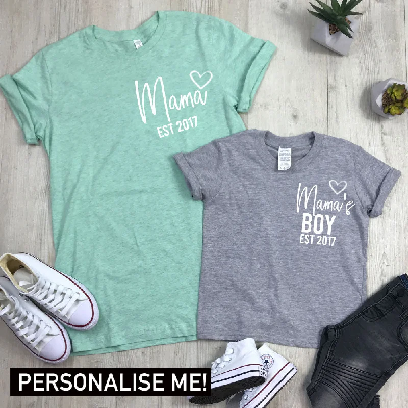 Weekend Specials to Indulge In Personalised Mama & Boy Established Mum & Kid Matching Tees (MRK X)