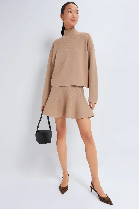 Weekend Steals Await Tan Cessie High Neck Sweater