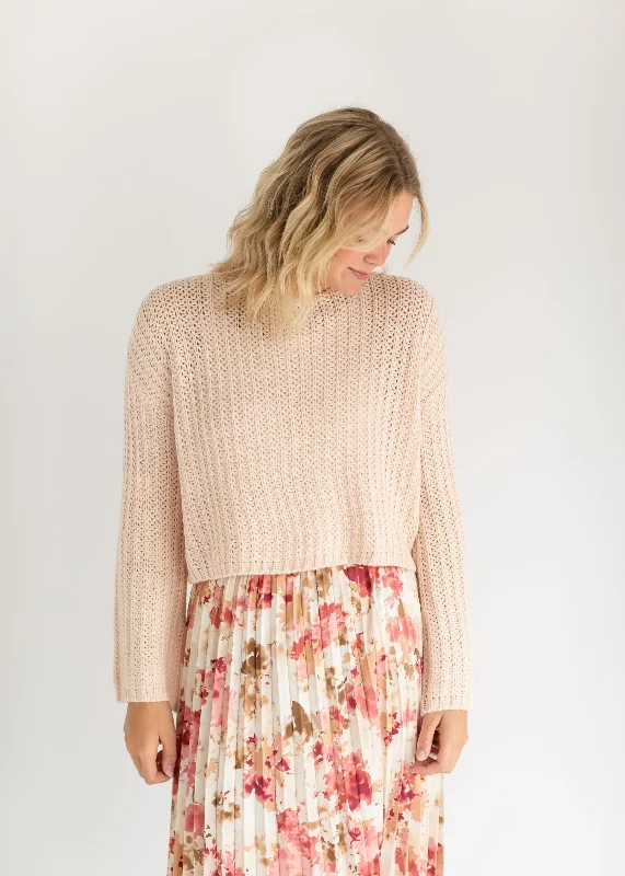 Limited Time Offer Ribbed Knit Blush Sweater - FINAL SALE