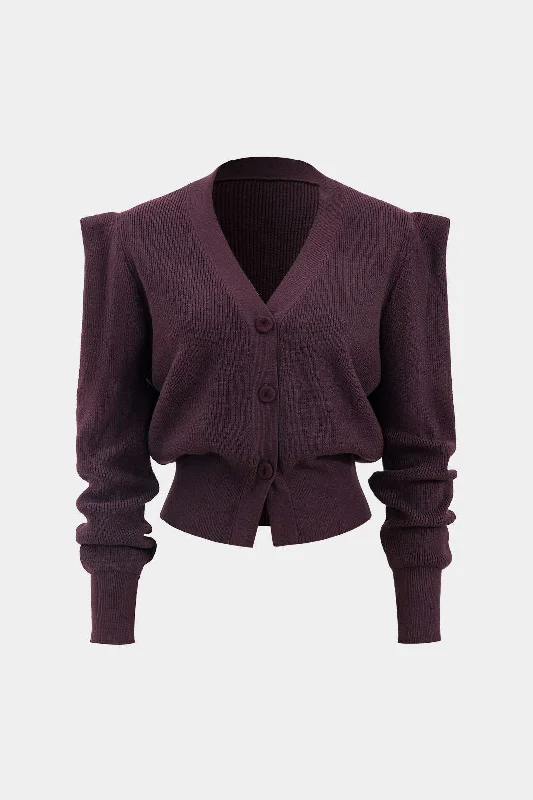 Super Sale Knit Button V-Neck Cardigan