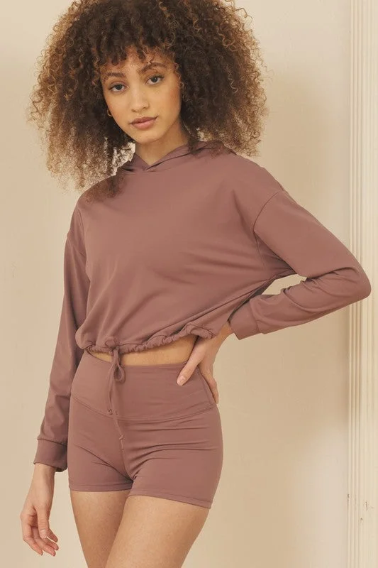 New Deal ALAMAE APPAREL - Brushed Nylon Cropped Hoodie | Available in 5 Colors