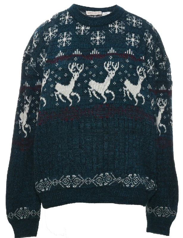 Nordic Teal Jumper - L