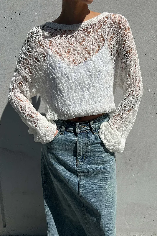 Weekend Specials to Love PATTERNED CROCHET SWEATER